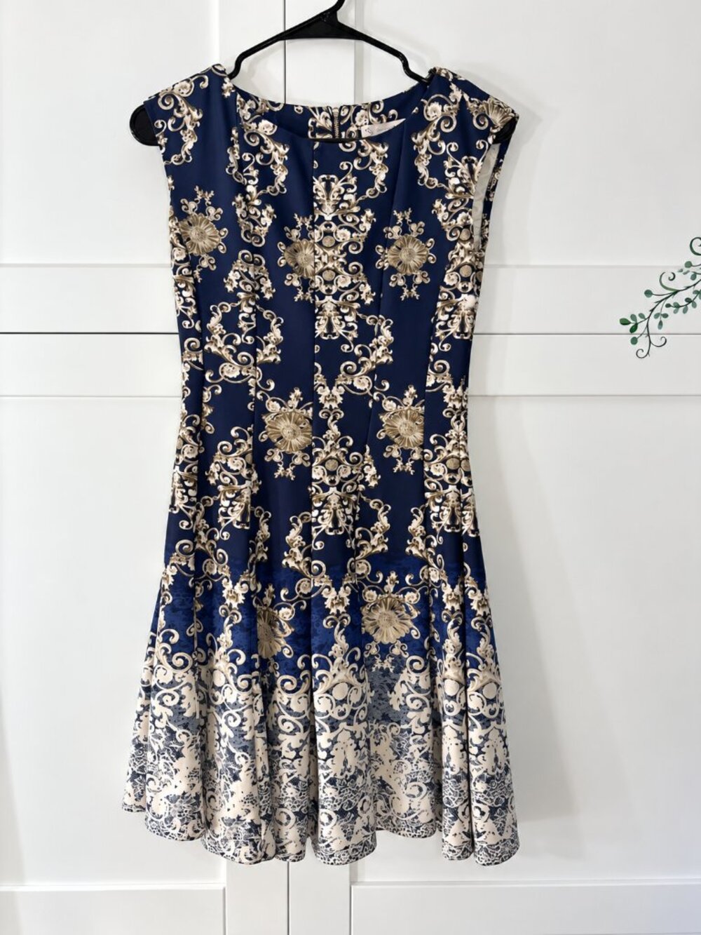 DB Established 1962 | Baroque Print Fit & Flare Dress - Size 4